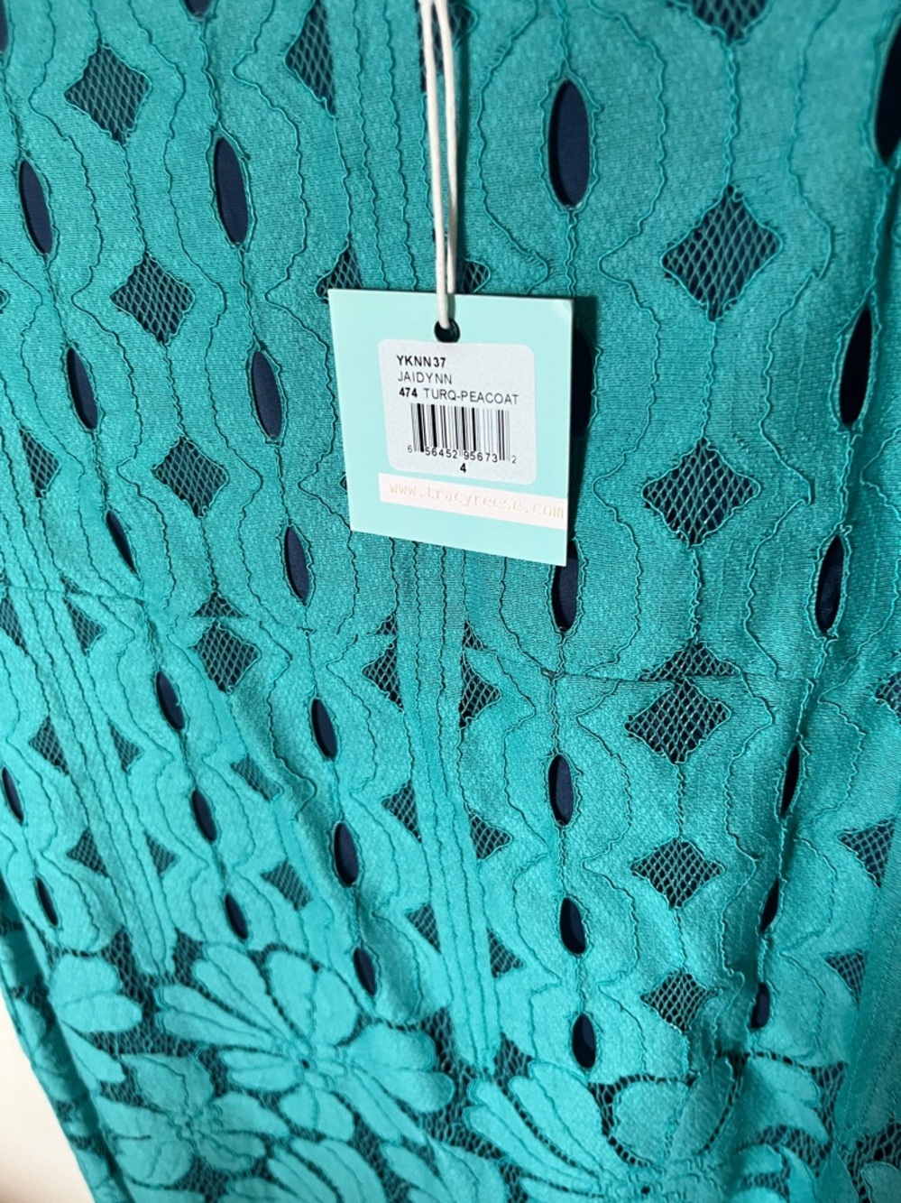 Plenty by Tracy Reese Teal Lace Midi Dress - Picture 6 of 6